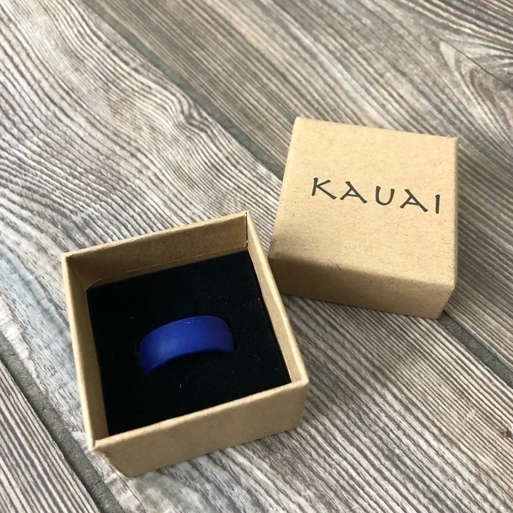 KAUAI Silicone Ring Blue Size 8 NIB